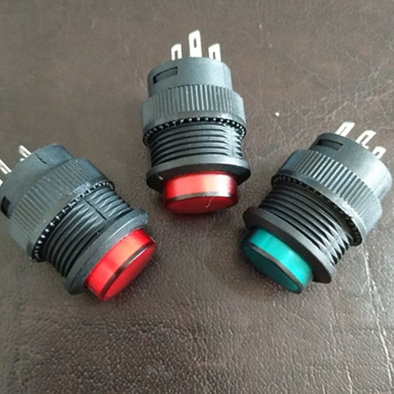 红色绿色蓝色按钮开关供应503自锁带灯开按钮开关503自锁按钮