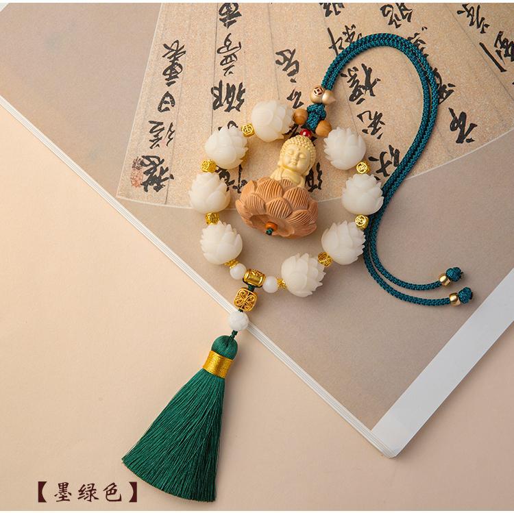 Lotus Peace Buddha Good Luck Pendant New Car Bodhi Car Ornament Boxwood Rear Pendant