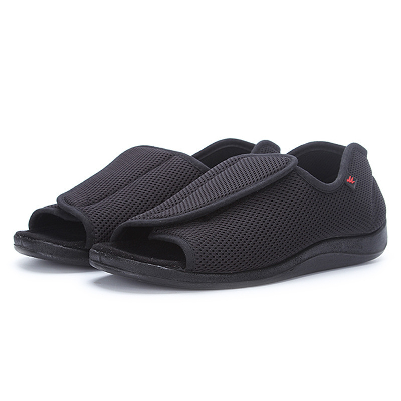 Qiwaoge Summer Mesh Widened Shoes with Adjustable Velcro, Suitable for Wide Feet, Swollen Feet, and Bunions