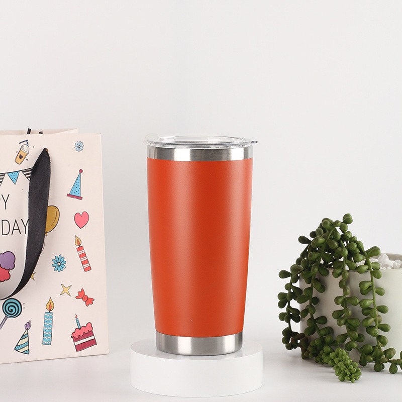 Taza de automóvil de color transfronterizo 304 taza de aislamiento de vacío de acero inoxidable de doble capa resistente a caídas portable de aislamiento de frío taza recta