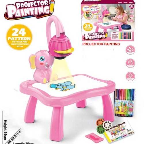 Cross-border children projection drawing board, deer writing board, elephant painting board, music baby enlightenment intellectual early education toy