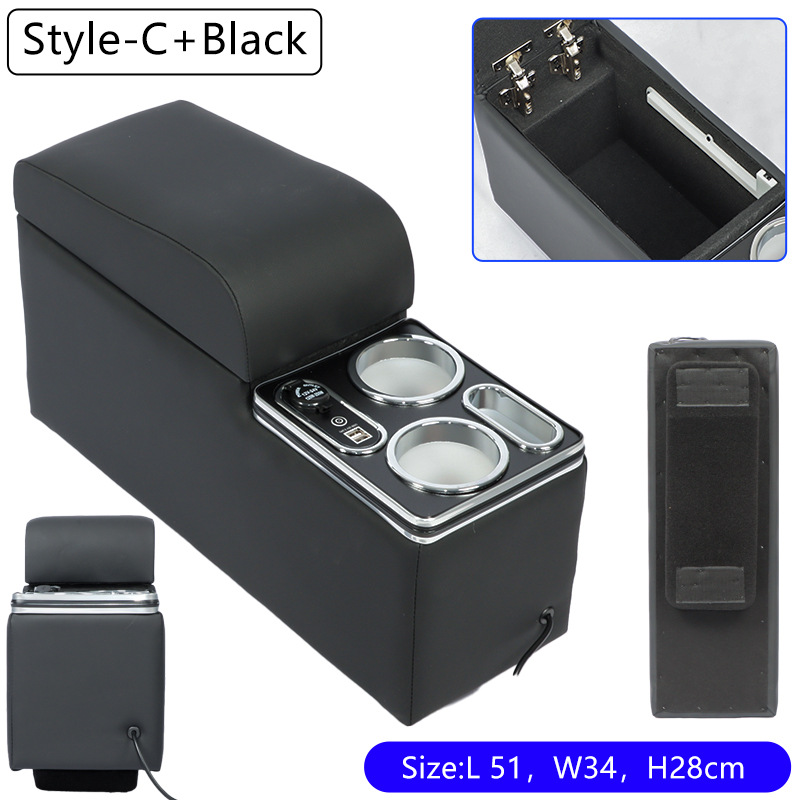 C27 C28 C26, Nissan Armrest box - e-power-flip-cover-black