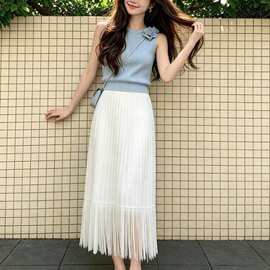 立体花朵拼接设计感针织2026年新款夏季无袖背心吊带上衣