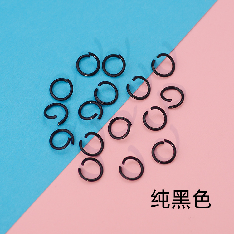 DIY pintura color anillo abierto anillo de conexión de metal hecho a mano solo anillo pulsera collar de color caramelo llavero material