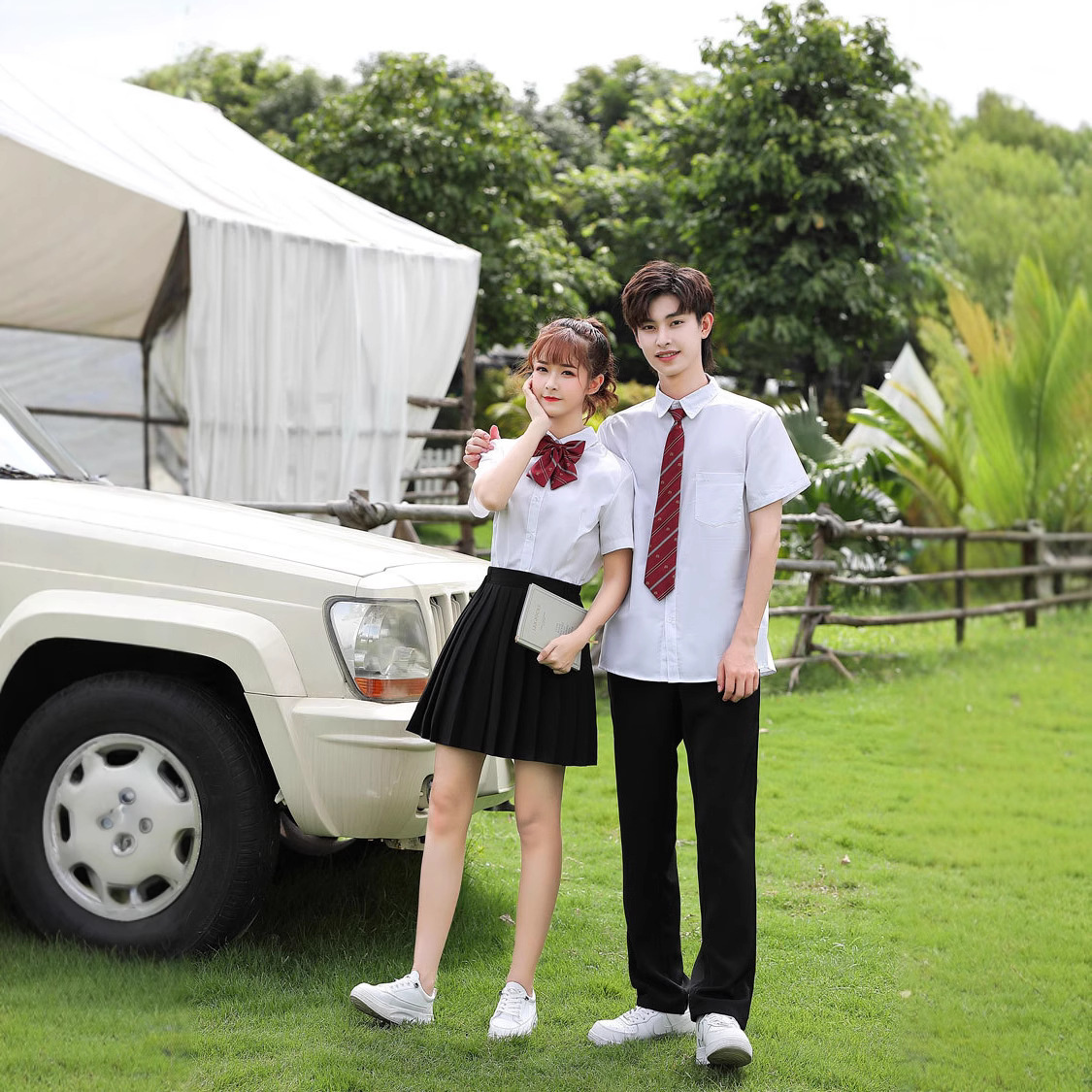 朗诵合唱演出服小学生初中生高中生运动会毕业班服校服套装学院风