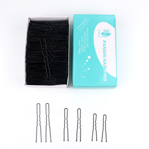 Korean-style U-shaped hair clip, straight hairpin, small black clip, bun hair pin, black hair clip, bridal headdress