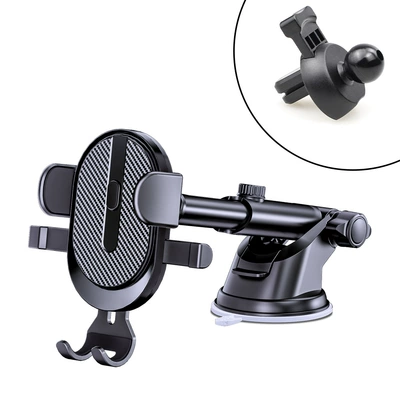 Car phone holder Cup Carbon Fiber Car Mobile - d23-5-k5-suction-cup-air-outlet-black