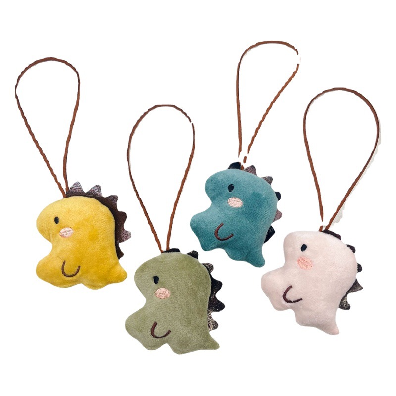 Dinosaurio de dibujos animados nombre identificación felpa muñeca nombre pegatina colgante regalo del Día DE LOS Niños regalo Decoración Accesorios