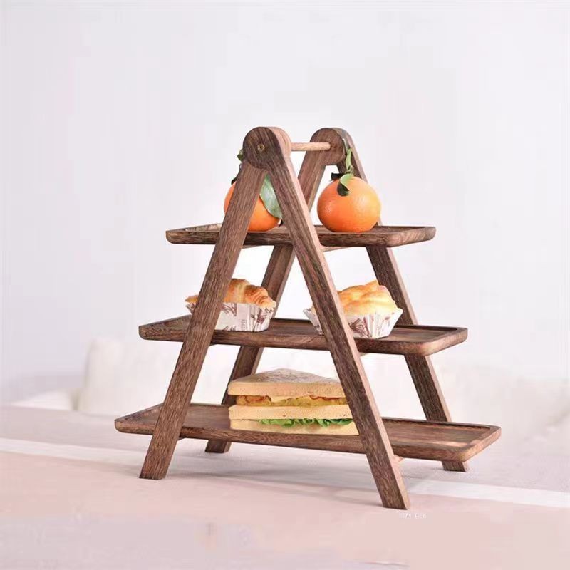 Black Walnut Three-Layer Multi-Purpose Storage Rack for Hot Pot, Barbecue, Kitchen Seasoning Storage Rack, Storage Rack, Cabinet