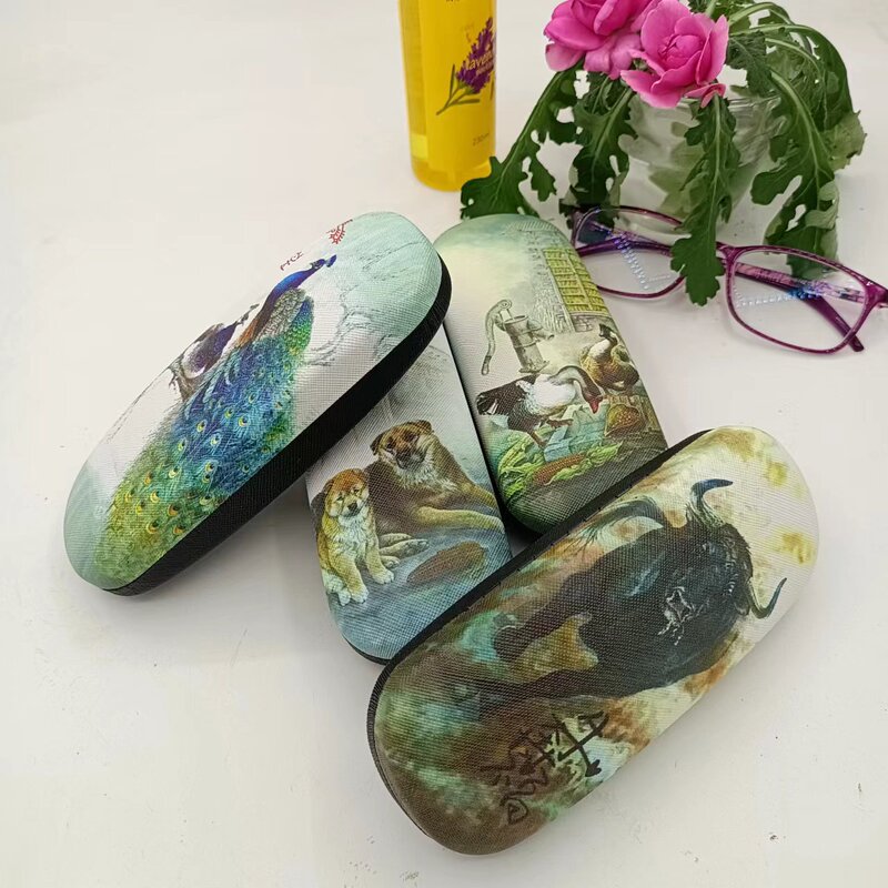 New ink animal printing eye box simple inkjet myopia flip metal eye protection box