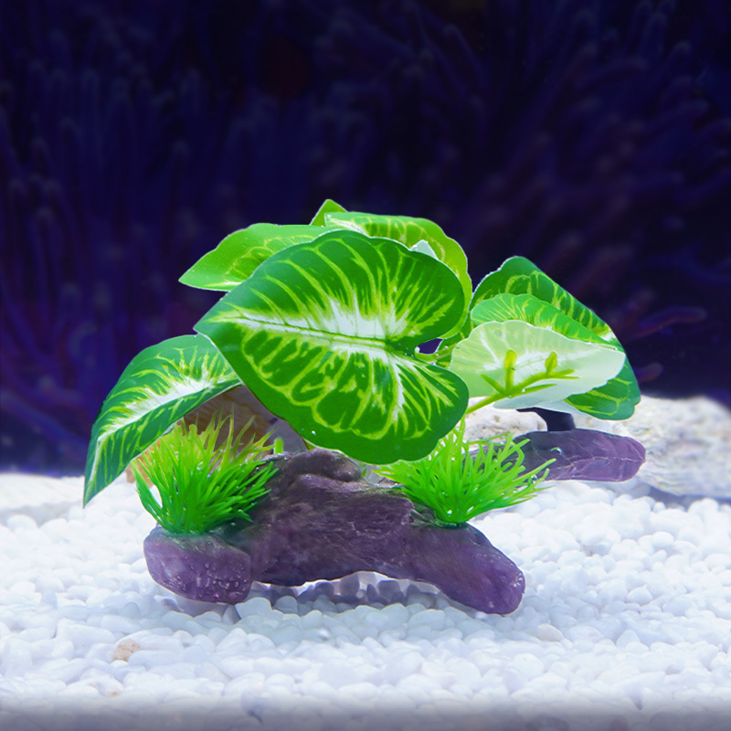 Simulación de plantas acuáticas, tortugas, peceras, plantas, acuarios, peceras, decoraciones de paisajismo de plástico
