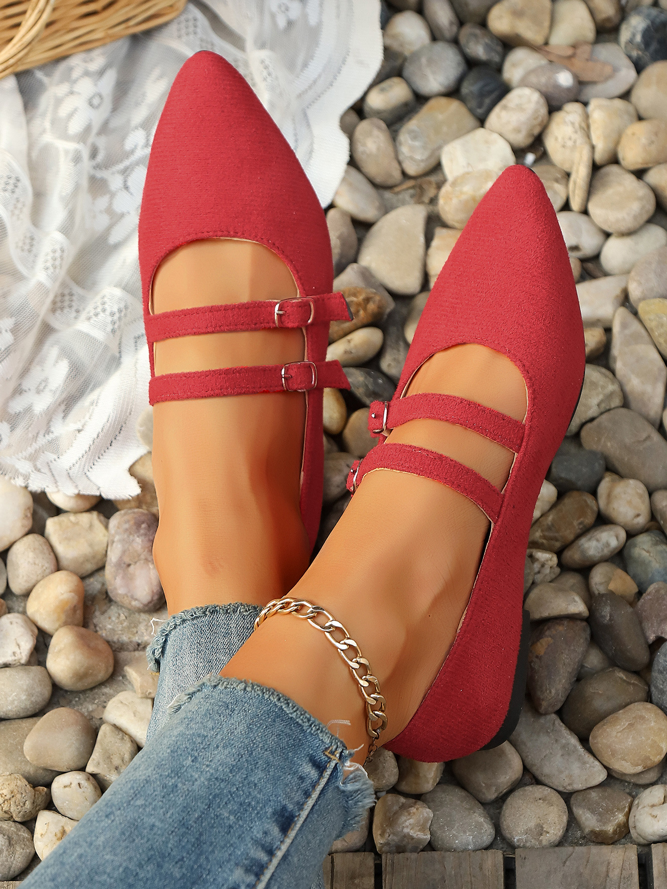Leopard Print Suede Slip-on Shoes Pointed Toe Flats For Women_voghion.com