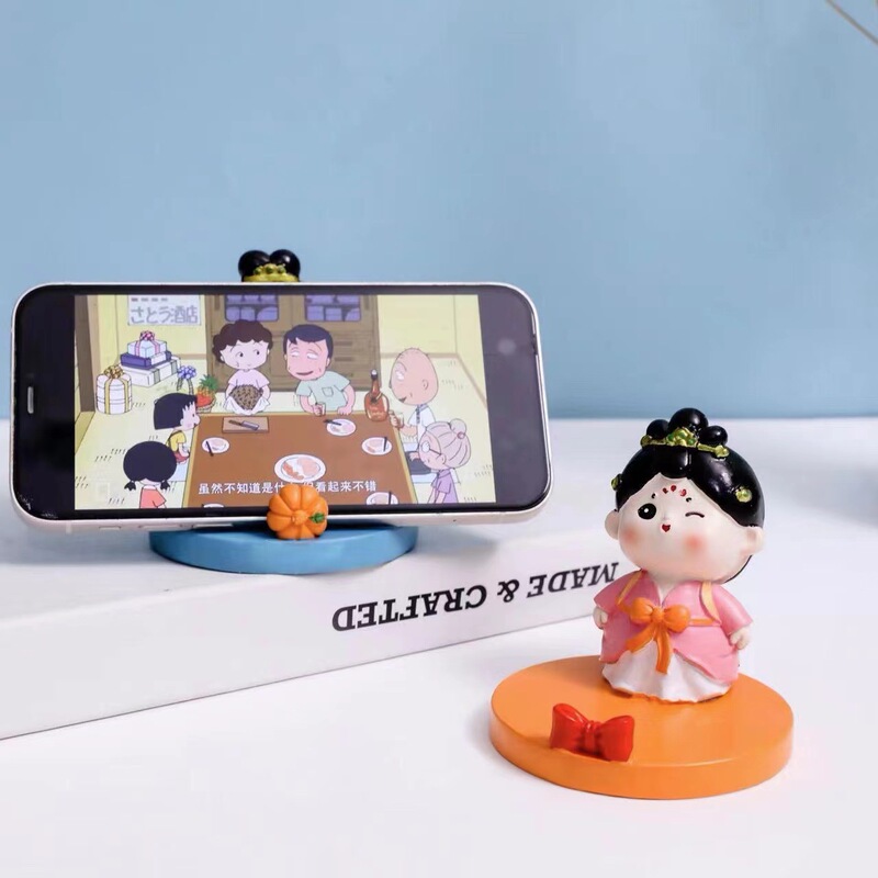 唐の女性の携帯電話ホルダー小さな装飾品クリエイティブホームデコレーションオフィスデスクトップ癒しのギフト女の子のための|undefined