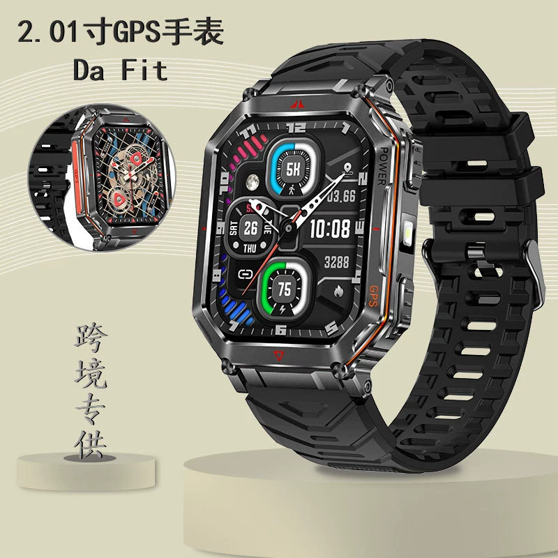 Новые трансграничные умные часы KR92, GPS-позиционирование, AI-циферблат, голосовой помощник, светодиодный компас, мужской браслет