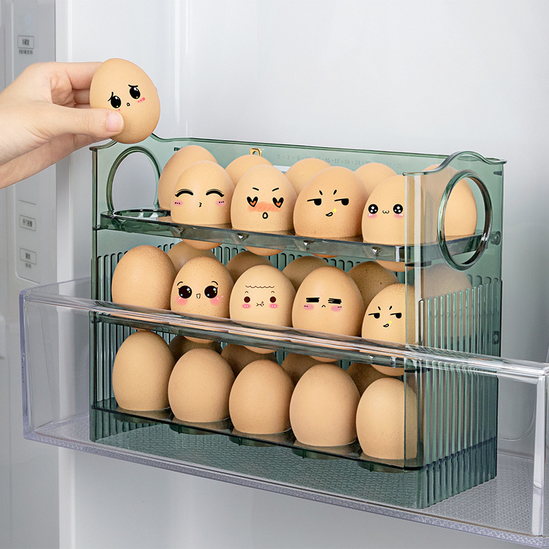 サイドドア卵収納ボックス冷蔵庫専用反転整理神器キッチン食品級新鮮保持ボックス|undefined