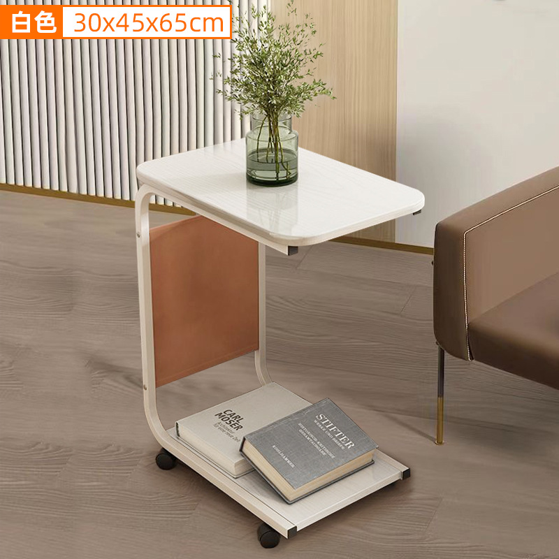 Sofá mesa lateral portátil simple tipo C pequeña mesa de café mesa de noche Mesa de la computadora sala de estar dormitorio estante de almacenamiento