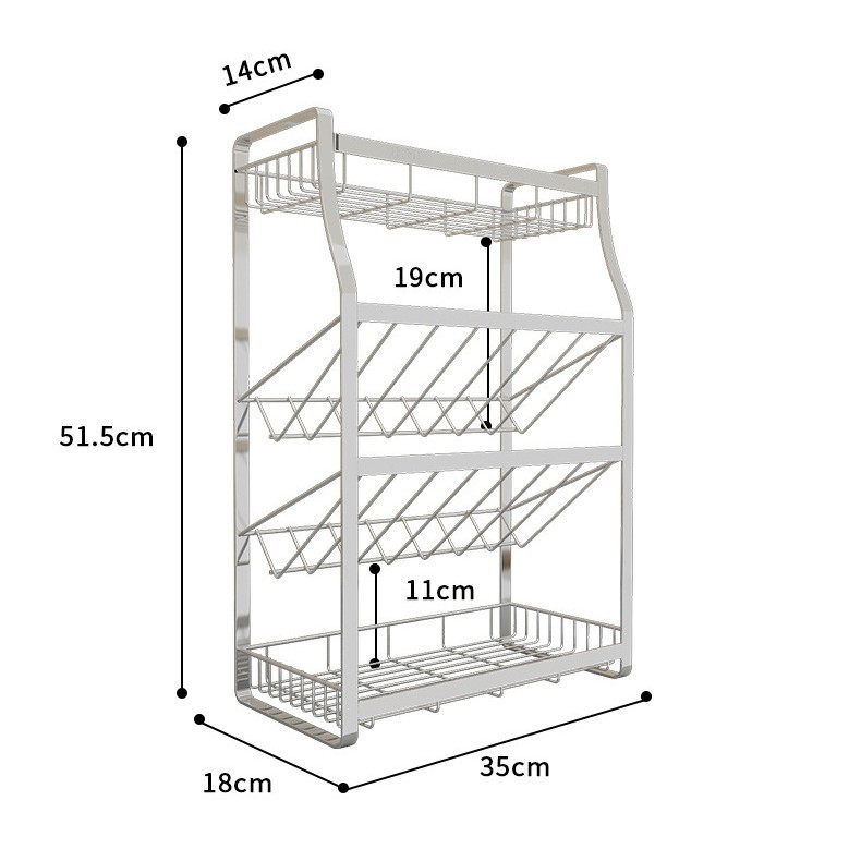플랫 스틸 (표준)-35cm (4 층 테이블)