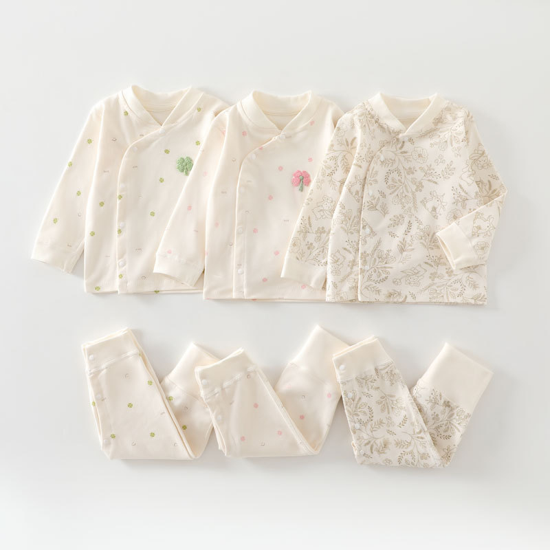 [crotch can be opened] spring and autumn baby high waist belly suit cotton newborn autumn pants baby pajamas