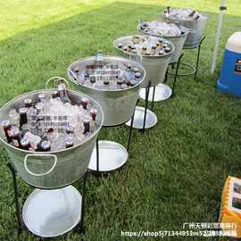婚庆香槟架子欧式户外商用家用野餐烧烤饮料红葡萄啤酒金属冰桶架