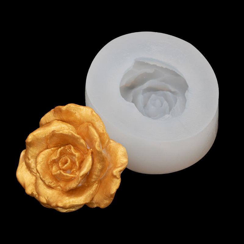 Nueva flor molde de silicona Rosa Camelia jabón hecho a mano vela aromaterapia hornear decoración Accesorios
