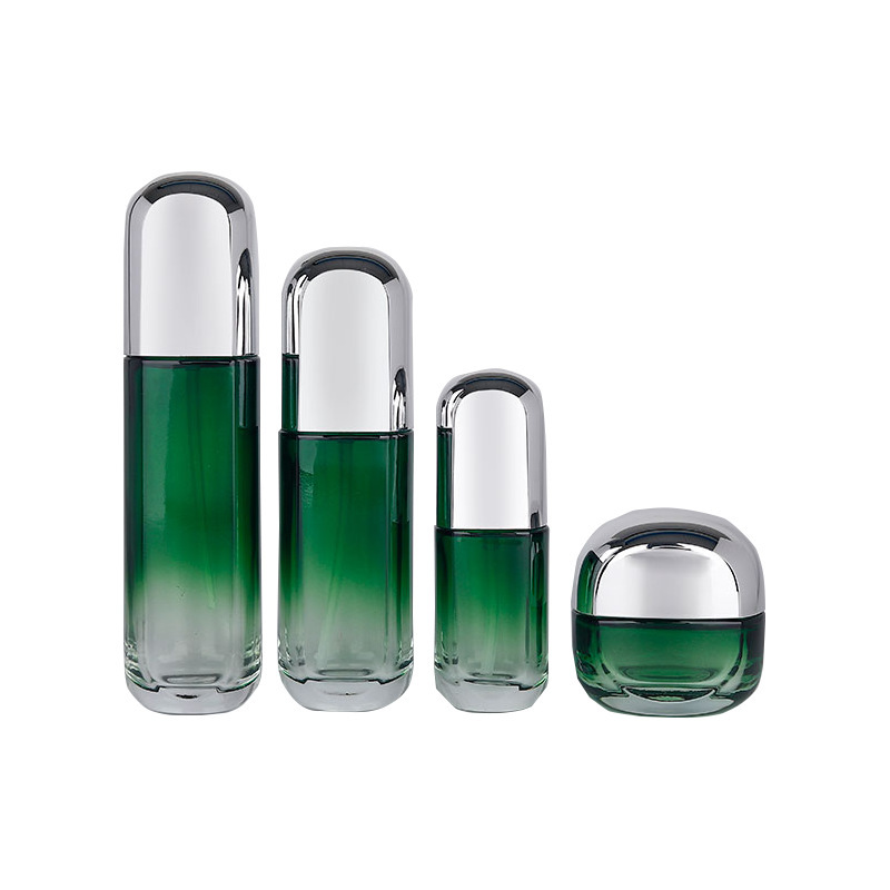 グリーンハーフムーンスキンケア製品セットボトル 40ml-120ml エッセンスローションボトルトナーボトルガラスクリームボトル|undefined