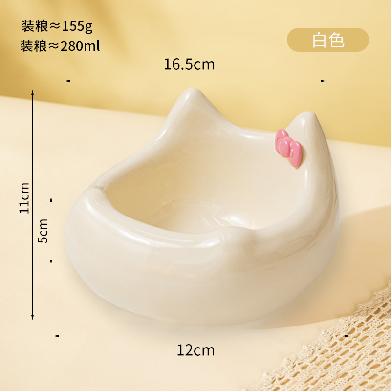 Cerámica para gatitos, linda y creativa boca oblicua, perros pequeños y medianos, cuencos para mascotas altos, alimentos, agua potable, cuencos de arroz al por mayor