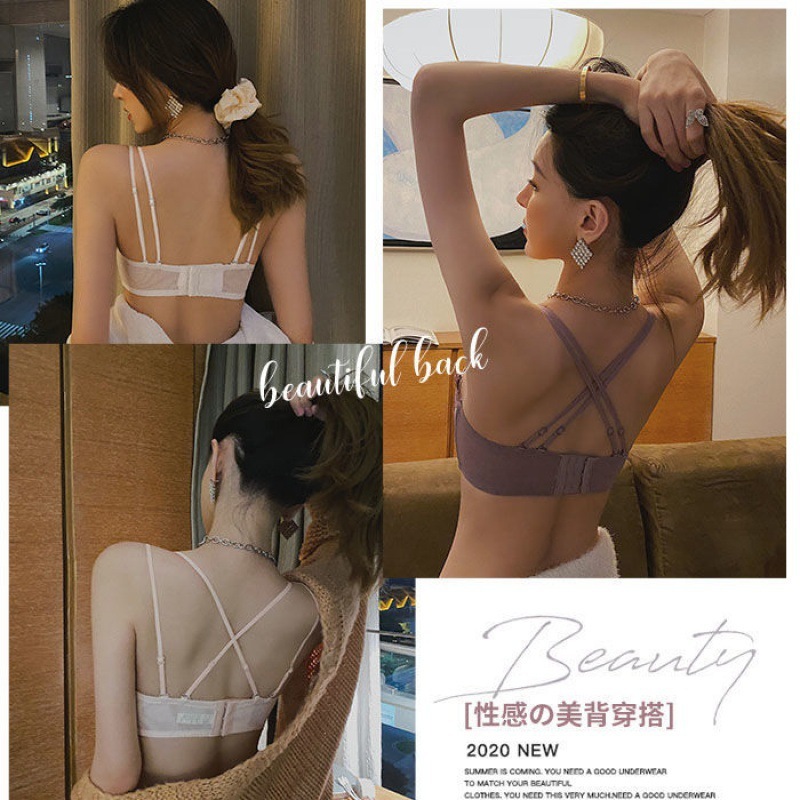 広東省汕頭レース下着女性の小さな胸プッシュアップリムなし調節可能な美しいバックフレンチブラセット揭陽|undefined