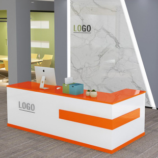 Wholesale Corner Painted Front Desk Company Reception Desk Modern Simple Training Bar Clothing Counter Milk Tea Shop Cashier