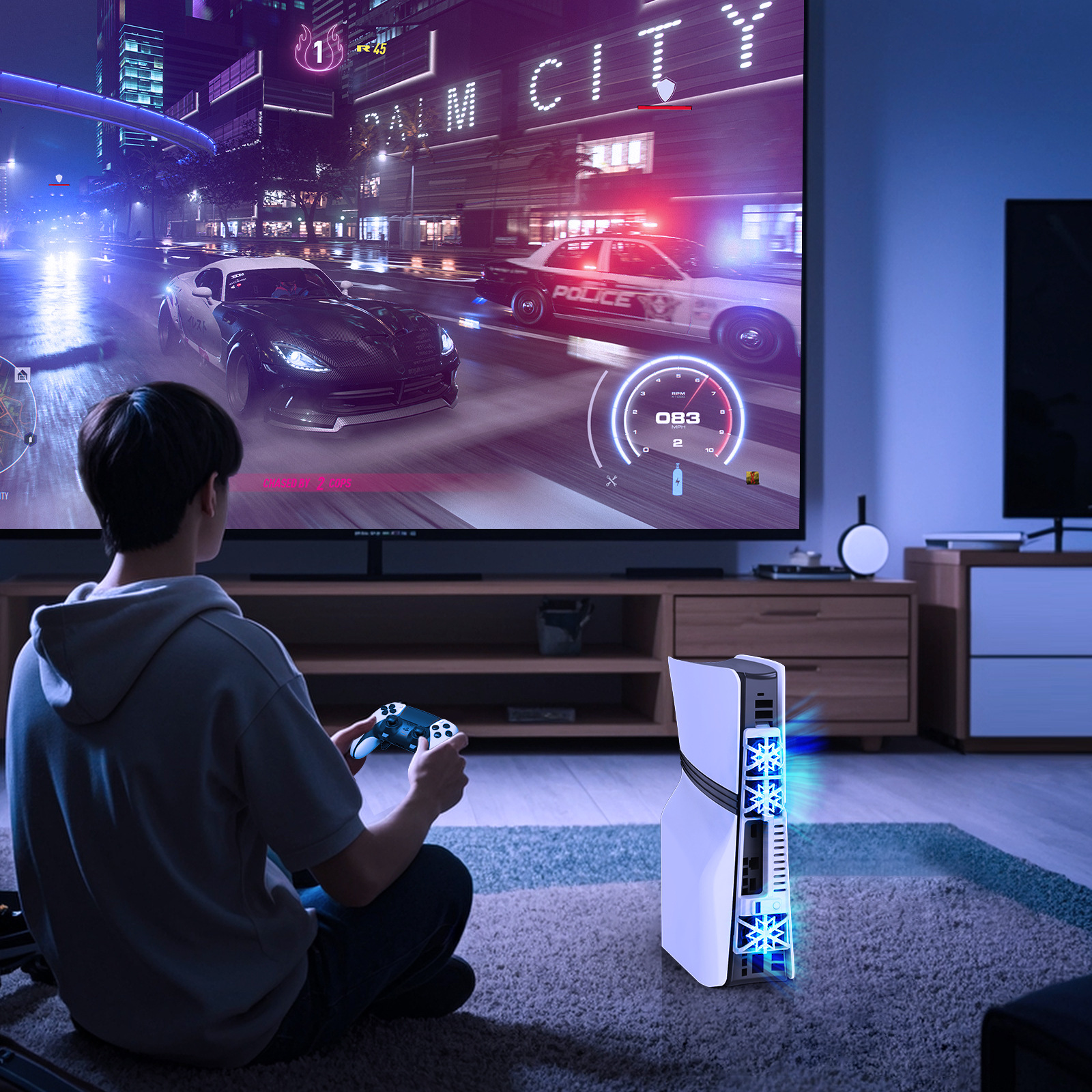 PS5 Slim juego anfitrión ventilador de refrigeración nueva versión PS5 host unidad óptica/versión digital universal con RGB colorido