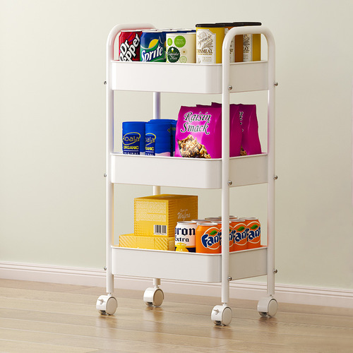Small Cart Storage Shelf Multi-layer Floor Standing Home Bedroom Kitchen Baby Snacks Multi-functional Portable Bookshelf Organizer