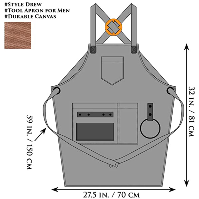 Amazon nuevo delantal de lona engrosada ropa de trabajo de peluquería femenina padre-niño arte caligrafía carpintería delantal al por mayor