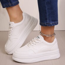 跨境厚底小白鞋女2025秋冬季新款运动休闲板鞋松糕鞋欧美时尚单鞋
