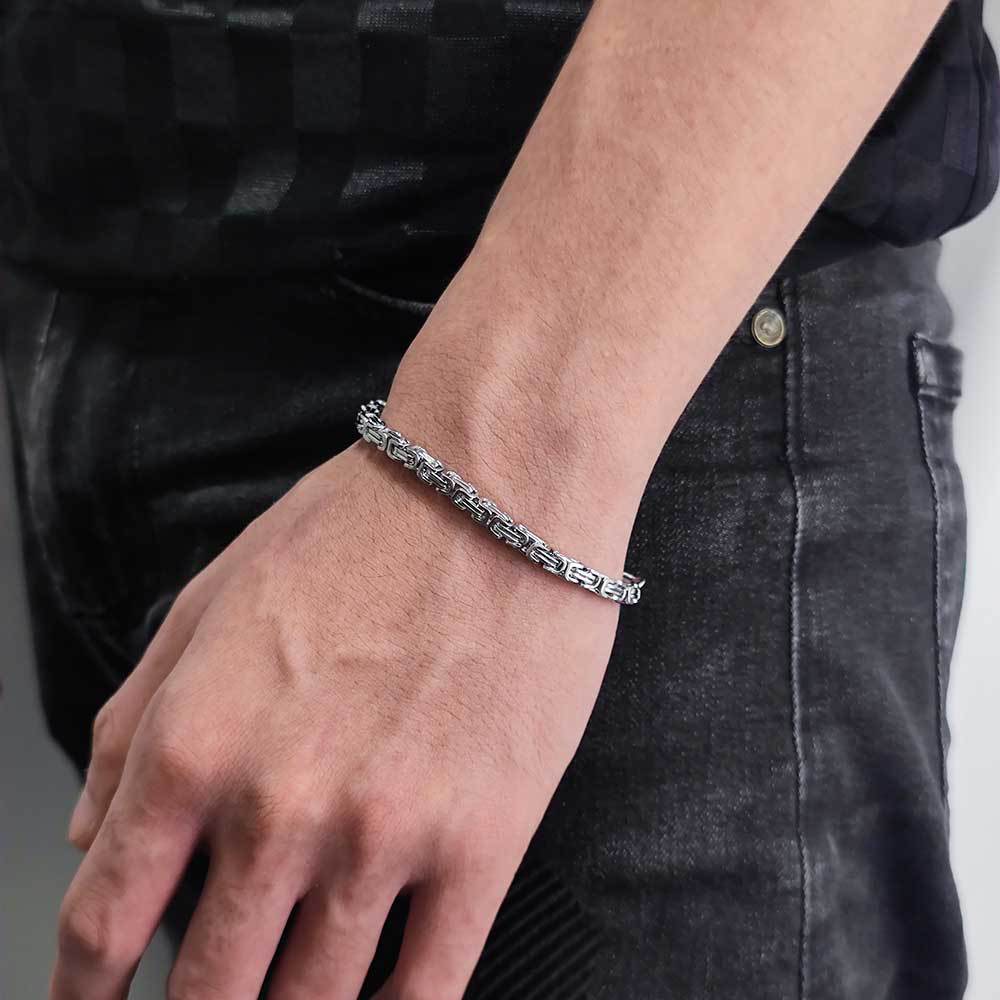 98g Weight Bracelets, Necklace Classification 1 Piece Quantity Daily Occasion 304 Stainless Steel Material Solid Color Pattern All Seasons Season Unisex Gender Plating Design Hip-Hop Style Wholesale Jewelry Hip-Hop Solid Color 304 Stainless Steel Plating Bracelets Necklace 1