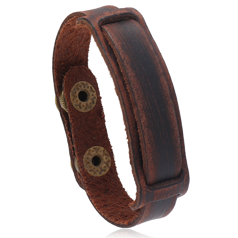 Punk Cross-border New Jewelry Simple Creative Retro Cowhide Bracelet European and American Personality All-match Men's Bracelet