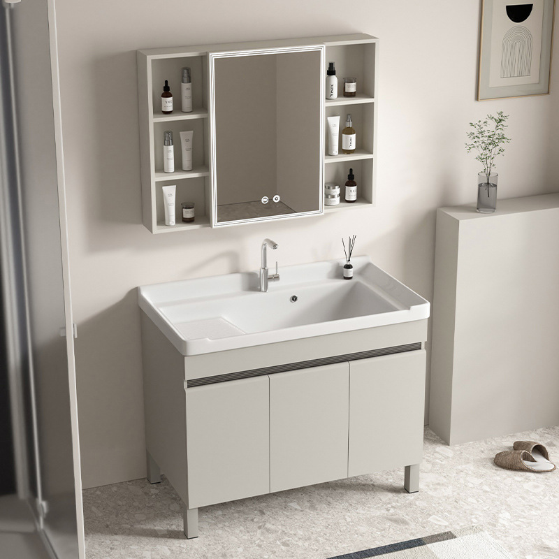 Baño de abeja tipo piso gabinete de baño baño lavabo gabinete combinado balcón lavabo cerámica integrada mesa de lavandería