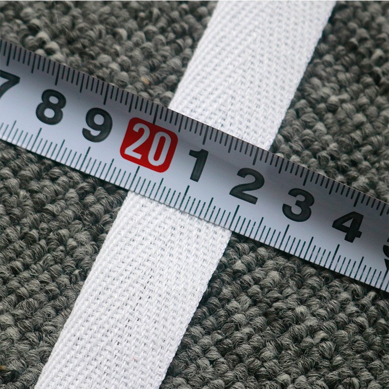 Cinta de espiga de algodón y poliéster blanco puro del fabricante para el cuello trasero de prendas, cinta de algodón para embalaje con ribete de espiga de algodón simple y doble.