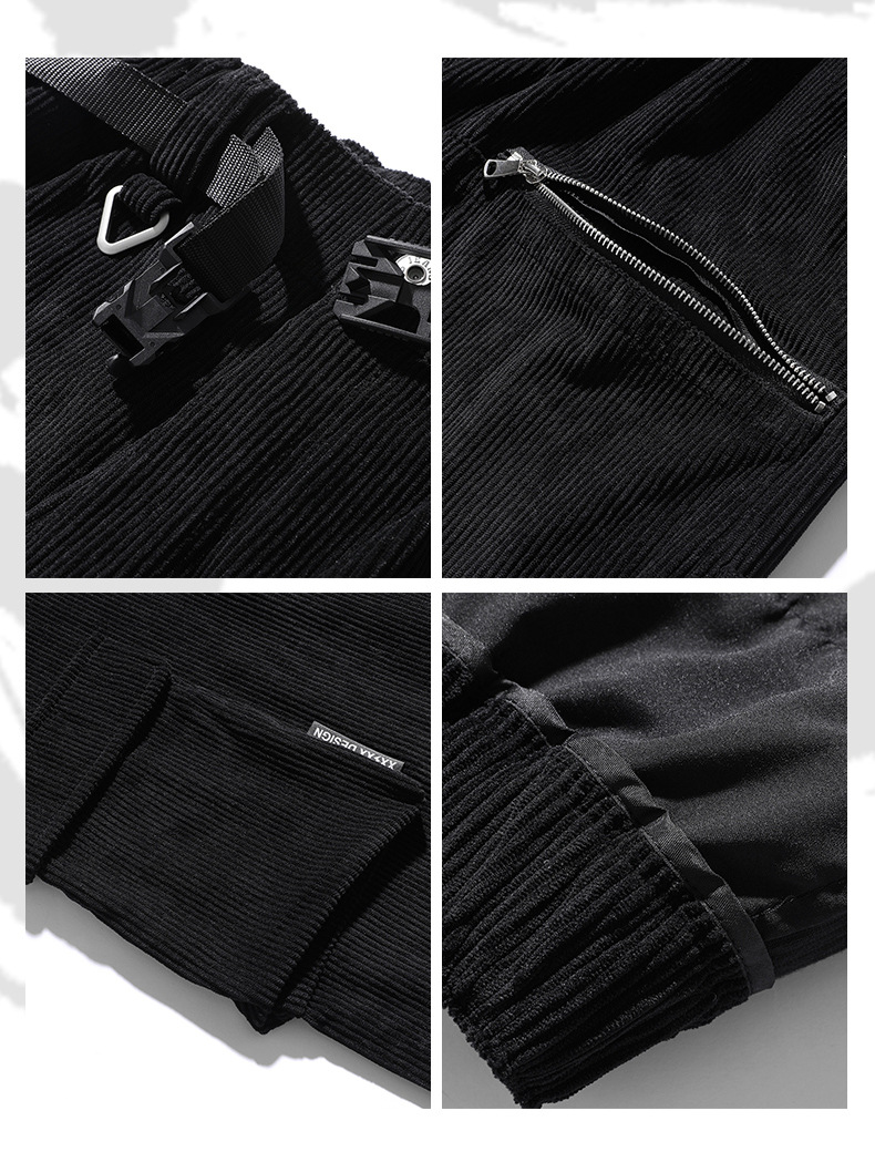 Herren Cargohose Aus Kord Für Den Herbst Und Winter Locker Geschnitten_voghion.com