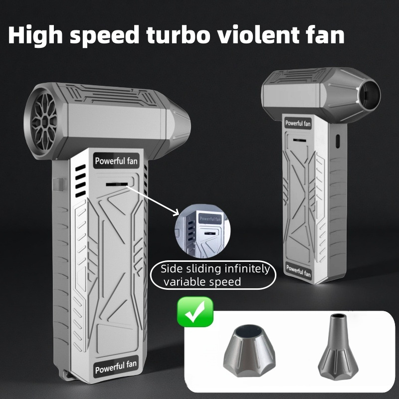 Lithium Battery USB Charging Handheld Portable Turbo Fan Brushless Motor Powerful Camping Dust Removal Bladeless Fan