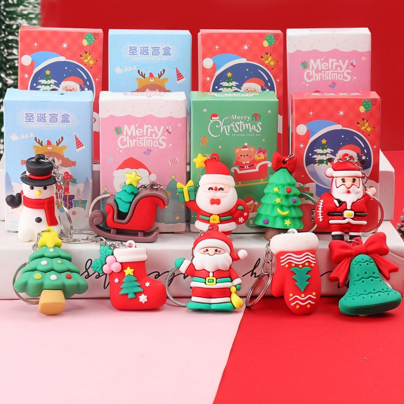 무작위 스타일의 크리스마스 DIY 키체인 블라인드 박스