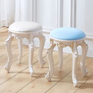 European-style American Dressing Table Stool Makeup Stool Soft Bag Small Square Stool Household Chair Princess Bedroom Nail Stool Guzheng Stool