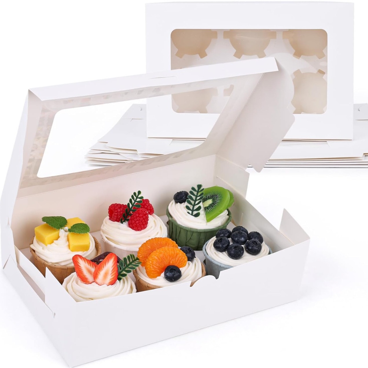 烘培包装6粒装6格蛋糕盒批发马芬盒纸杯蛋糕盒礼品包装盒环保材质