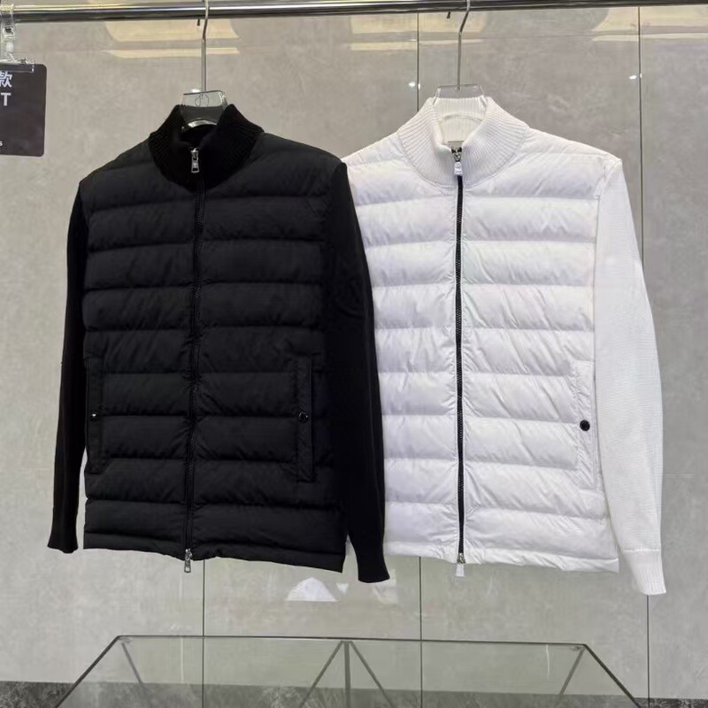 Padded Corduroy cross-border Moncler lightweight down jacket with knitted and wool patchwork Padded Corduroy cross-border Moncler lightweight down jacket with knitted and wool patchwork