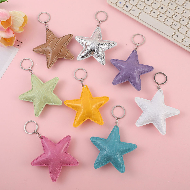 Creative Five-Pointed Star Crocodile Pattern Leather Keychain with Optional Star Pendant, Bag Accessories, Small Gifts Wholesale Creative Five-Pointed Star Crocodile Pattern Leather Keychain with Optional Star Pendant, Bag Accessories, Small Gifts Wholesale