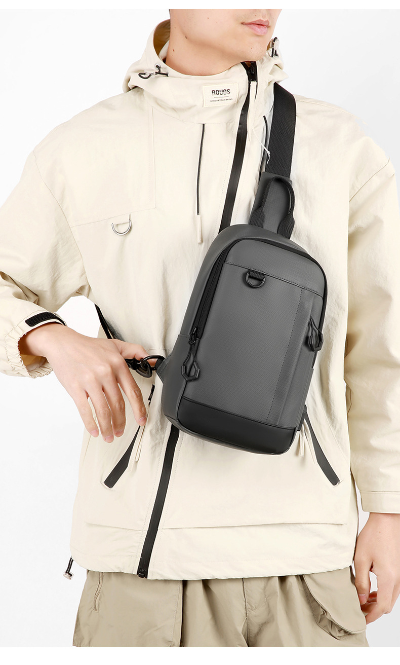New cross-border chest bag, men's large-capacity single-shoulder bag, outdoor sports chest bag, multi-functional high-end commuting backpack undefined
