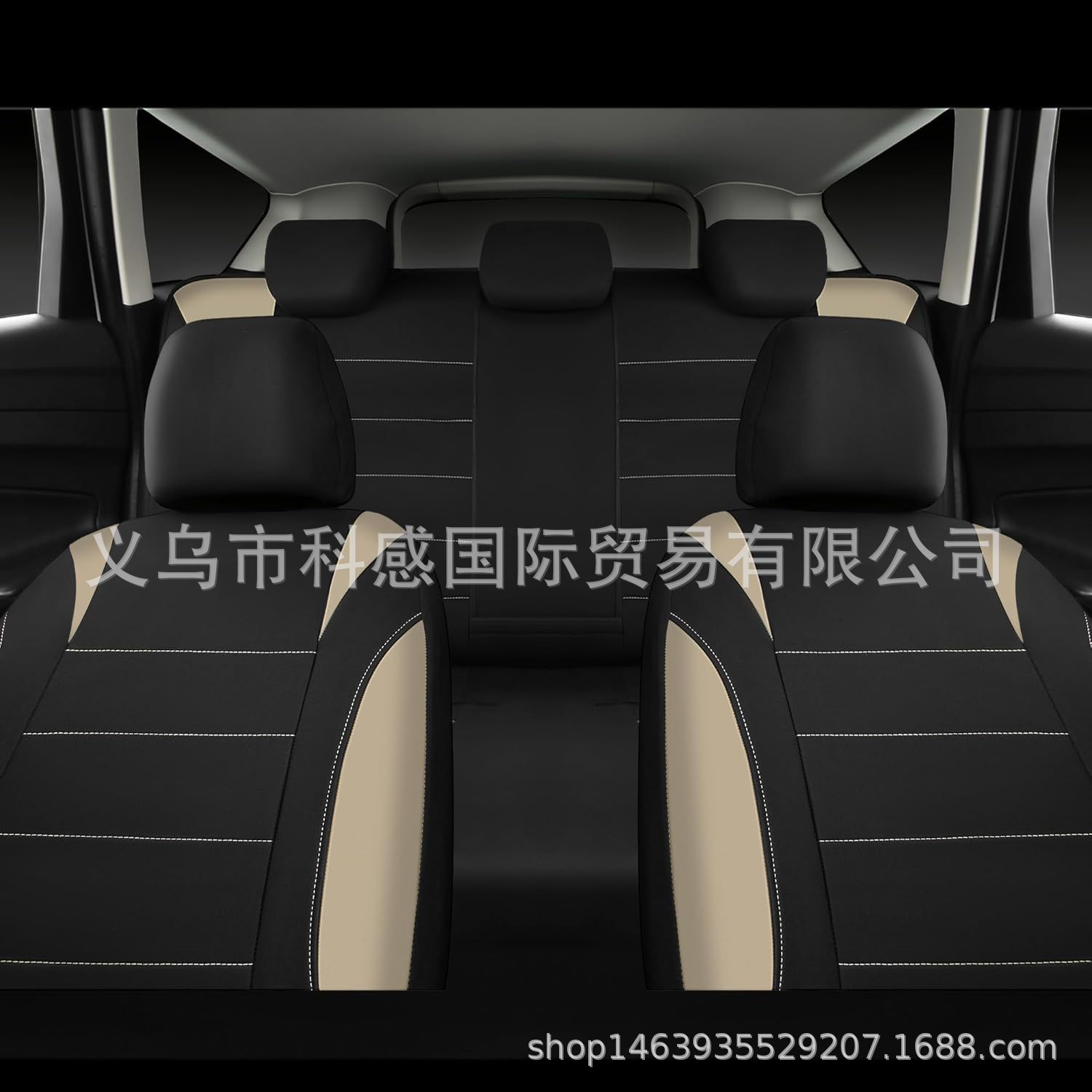 Cross-border new PU single-line crescent-shaped leather universal car seat covers, waterproof, available on Amazon and Mercado Libre in Mexico