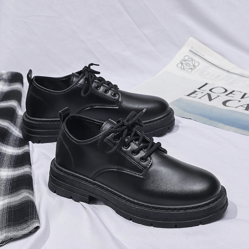 Leather Shoes Men's Spring and Autumn Men's Business British Casual Shoes Korean Style All-match Black Wedding Shoes for Young Groom Leather Shoes Men's Spring and Autumn Men's Business British Casual Shoes Korean Style All-match Black Wedding Shoes for Young Groom