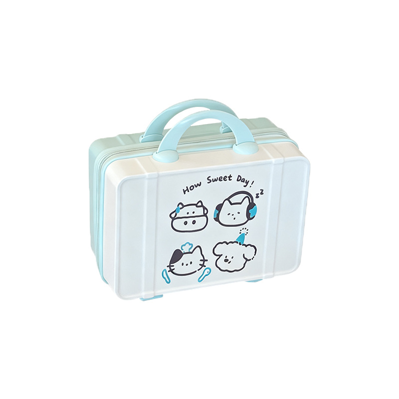 Viajes de negocios maquillaje conveniente bolsa de maquillaje portátil para mujeres 14 pulgadas maleta de gran capacidad bolsa de maquillaje de partición