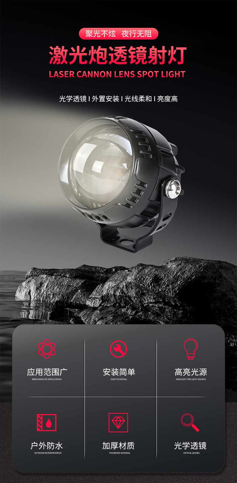 New cross-border wide-voltage single-eye modified ultra-bright LED headlight for motorcycles and electric scooters