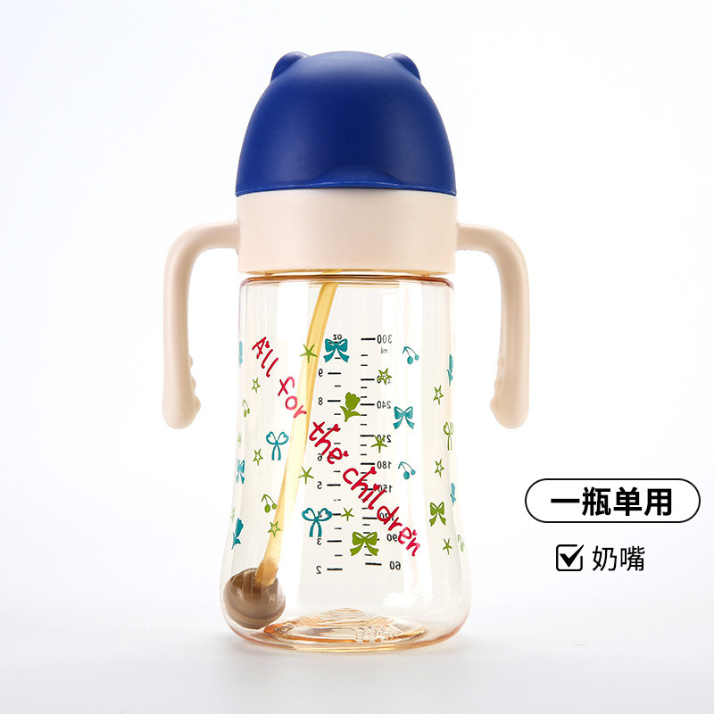 Biberón PPSU para más de un año, con chupete de silicona antiflatulencia, taza con pajita, para recién nacidos, al por mayor