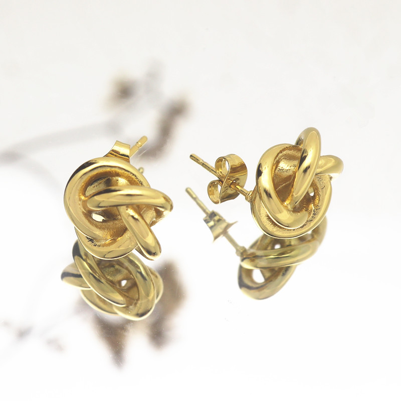 Design brand universal sophisticated earrings with pigtail stainless…